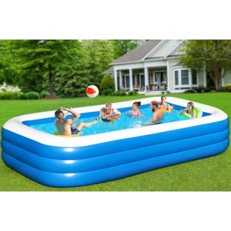 Backyard outdoor summer inflatable pool for adults and kids, PVC material, blue, oversized 120x70x22 with built-in pump and thi
Backyard outdoor summer inflatable pool for adults and kids, PVC material, blue, oversized 120x70x22 with built-in pump and thi