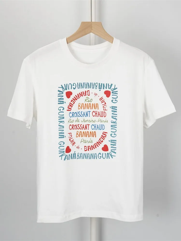 Cotton Women Colorful Letter Print Tshirts O-Neck All-Match White Casual Summer 2024 Female Short Sleeve T-Shirt
Cotton Women Colorful Letter Print Tshirts O-Neck All-Match White Casual Summer 2024 Female Short Sleeve T-Shirt