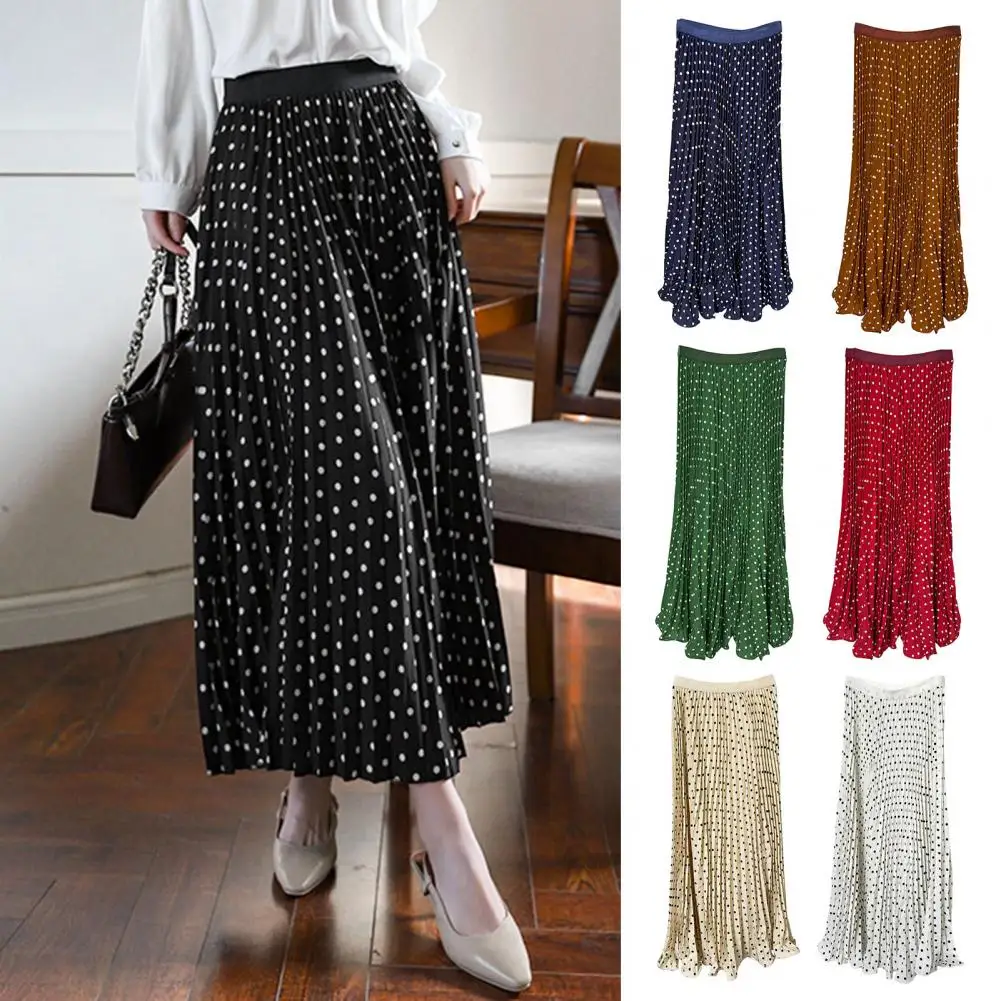High Waist Polka Dot Long Skirt for Women Elegant Boho Beachwear Big Hem Ruffled A-line Pleated Loose Dance Beach Skirt
High Waist Polka Dot Long Skirt for Women Elegant Boho Beachwear Big Hem Ruffled A-line Pleated Loose Dance Beach Skirt