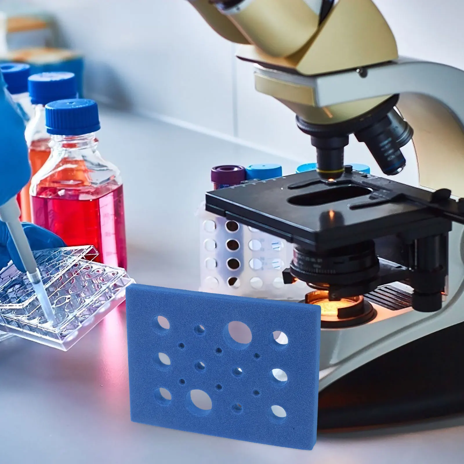 Multifunctional Lab Tube Holder Reusable Test Tube Rack For Floating Foam Washable Plastic Stand Test Tubes Storage
Multifunctional Lab Tube Holder Reusable Test Tube Rack For Floating Foam Washable Plastic Stand Test Tubes Storage
