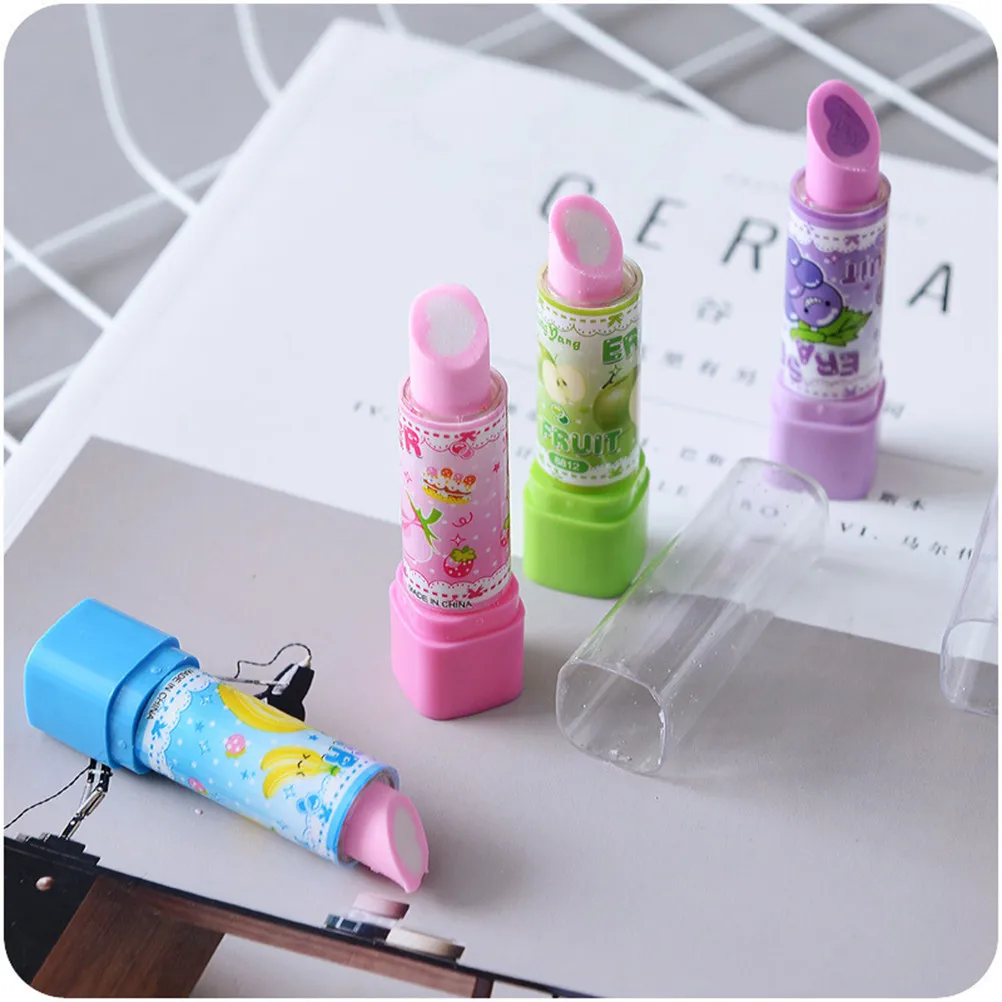10Pcs Lipstick Eraser Creative Colorful Fruit Pattern Novelty Stationery Perfect Gift for Students School Use
10Pcs Lipstick Eraser Creative Colorful Fruit Pattern Novelty Stationery Perfect Gift for Students School Use