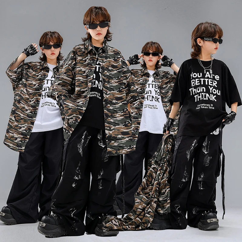 Детская танцевальная одежда в стиле хип-хоп, уличная танцевальная одежда для мальчиков, камуфляжная рубашка, черные брюки-карфюши, модный костюм для джазовых выступлений VBH1993
Детская танцевальная одежда в стиле хип-хоп, уличная танцевальная одежда для мальчиков, камуфляжная рубашка, черные брюки-карфюши, модный костюм для джазовых выступлений VBH1993