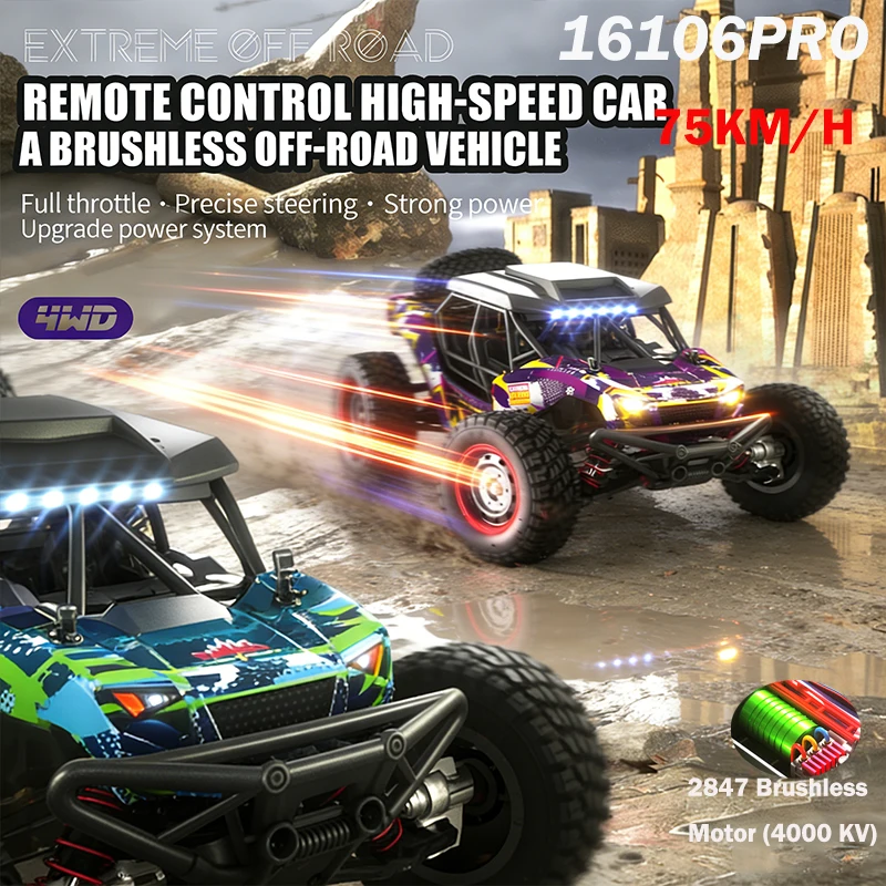Радиоуправляемая машинка WLtoys 1/16 16106 16106PRO, 2.4G, 4WD, 75 км/ч, высокоскоростная, с бесщеточным двигателем, гоночная игрушка с ночной LED-подсветкой, подарок для детей и взрослых
Радиоуправляемая машинка WLtoys 1/16 16106 16106PRO, 2.4G, 4WD, 75 км/ч, высокоскоростная, с бесщеточным двигателем, гоночная игрушка с ночной LED-подсветкой, подарок для детей и взрослых