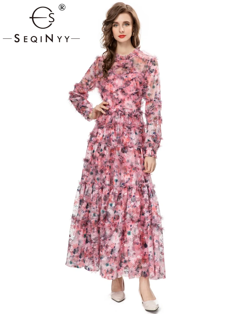 SEQINYY Pink Midi Dress Summer Spring New Fashion Design Women Runway High Street Vintage Flower Print Embroidery Party Elegant
SEQINYY Pink Midi Dress Summer Spring New Fashion Design Women Runway High Street Vintage Flower Print Embroidery Party Elegant
