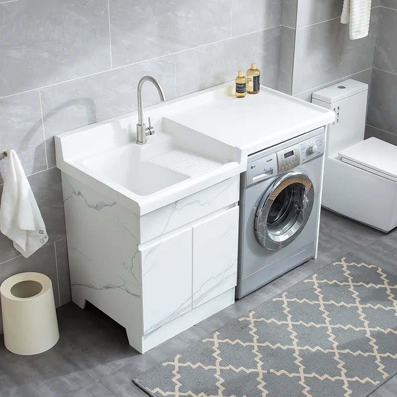 Nordic Balcony Washing Machine Cabinet Modern Design Laundry Counter Basin Washboard Bathroom Cabinet Bathroom Furniture FYLC
Nordic Balcony Washing Machine Cabinet Modern Design Laundry Counter Basin Washboard Bathroom Cabinet Bathroom Furniture FYLC