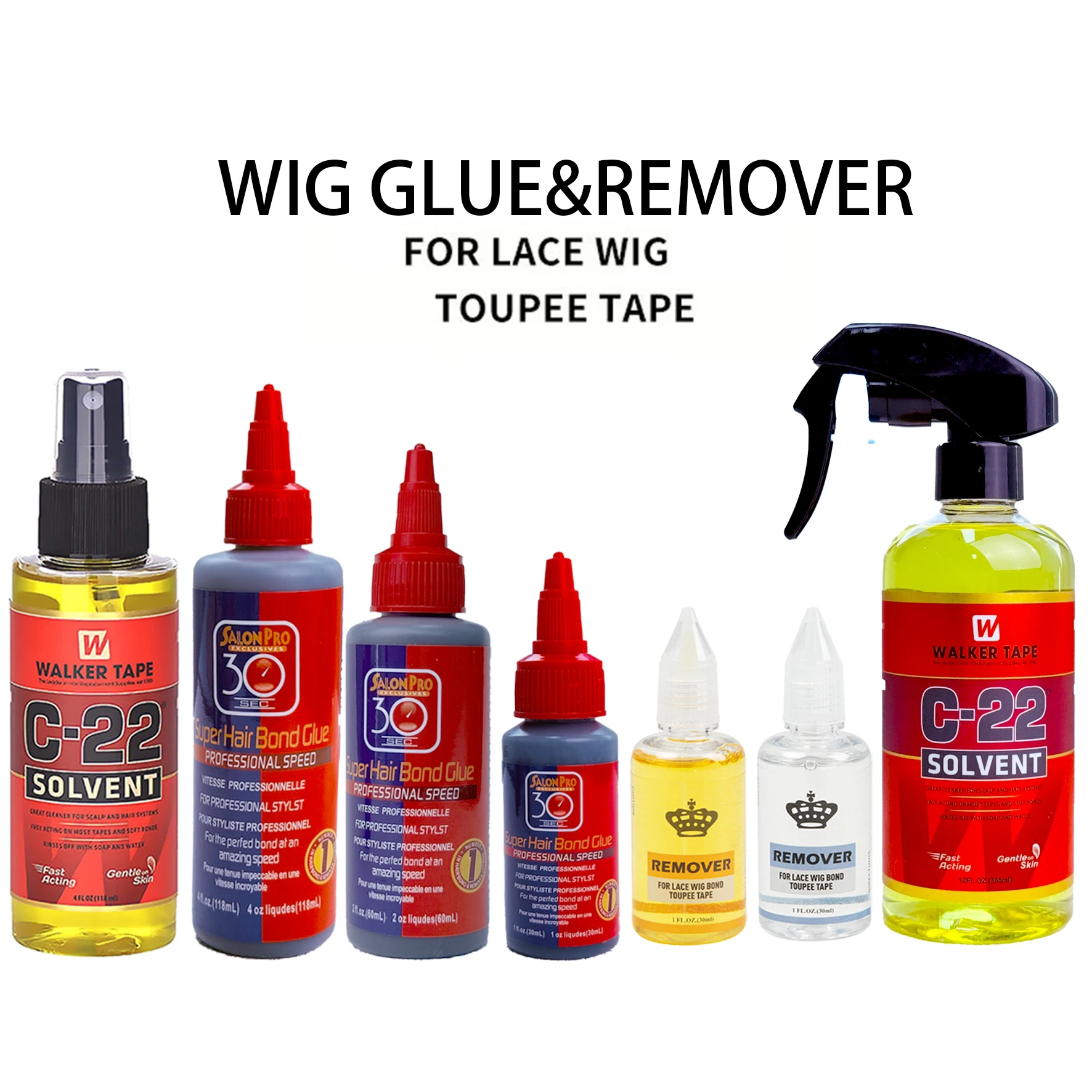 Walker Glue And C-22 Solvent Set for Lace Wigs And Hair Extensions - Strong Hold Adhesive with Fast-Acting Remover Complete Kit
Walker Glue And C-22 Solvent Set for Lace Wigs And Hair Extensions - Strong Hold Adhesive with Fast-Acting Remover Complete Kit
