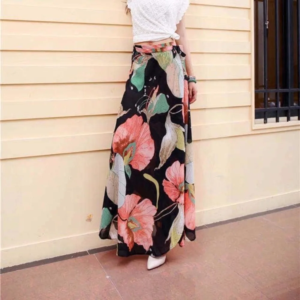 Women Floral Print Chiffon Long Skirt Summer New Stylish Midiskirt One-Piece Lace-up Wrap Skirt Holiday Suntan Beach Skirts Sexy
Women Floral Print Chiffon Long Skirt Summer New Stylish Midiskirt One-Piece Lace-up Wrap Skirt Holiday Suntan Beach Skirts Sexy