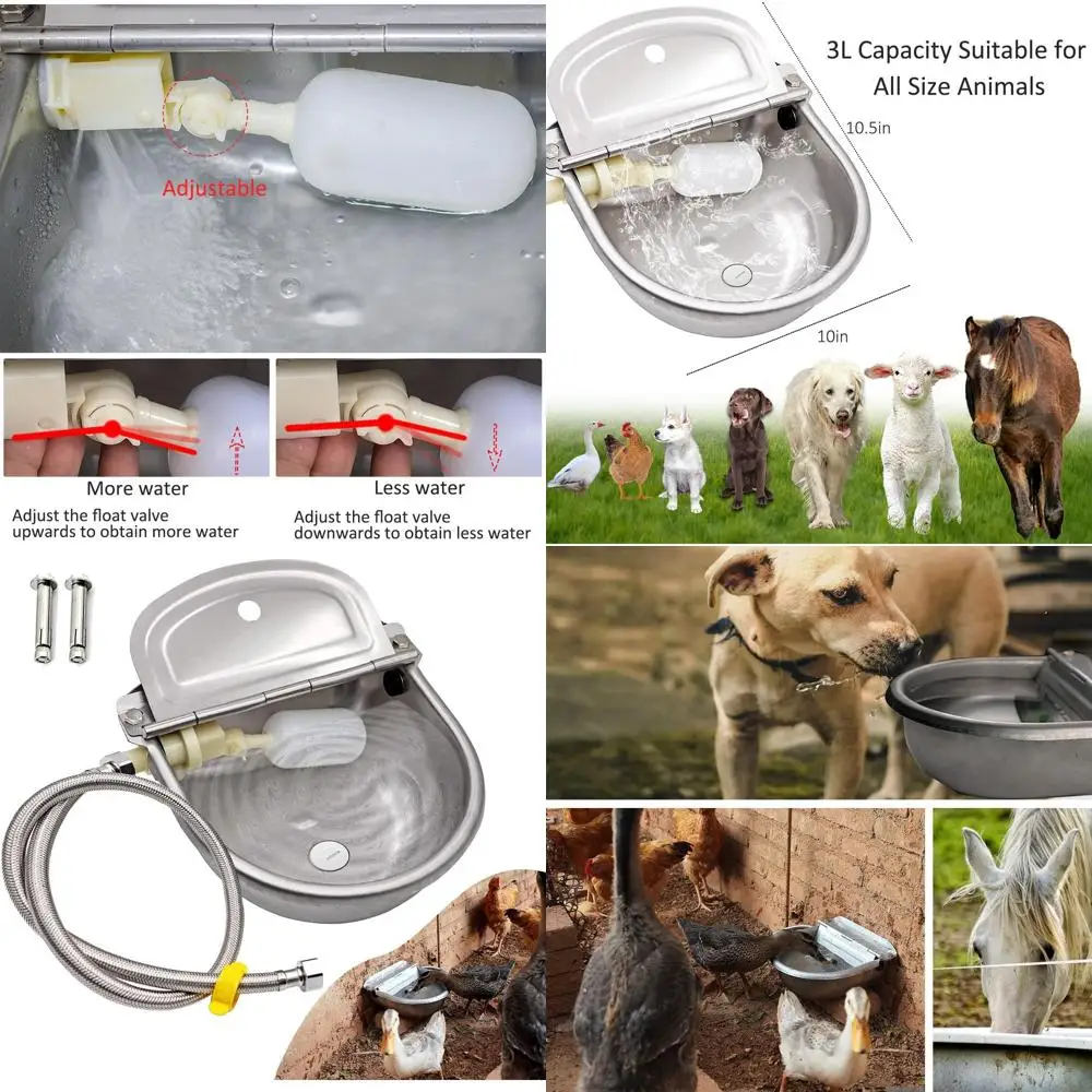 Automatic Water Dispenser for Dog Water Bowl Dispenser Large Size Stainless-Steel Waterer Feeder Self Filling Water Trough for P
Automatic Water Dispenser for Dog Water Bowl Dispenser Large Size Stainless-Steel Waterer Feeder Self Filling Water Trough for P