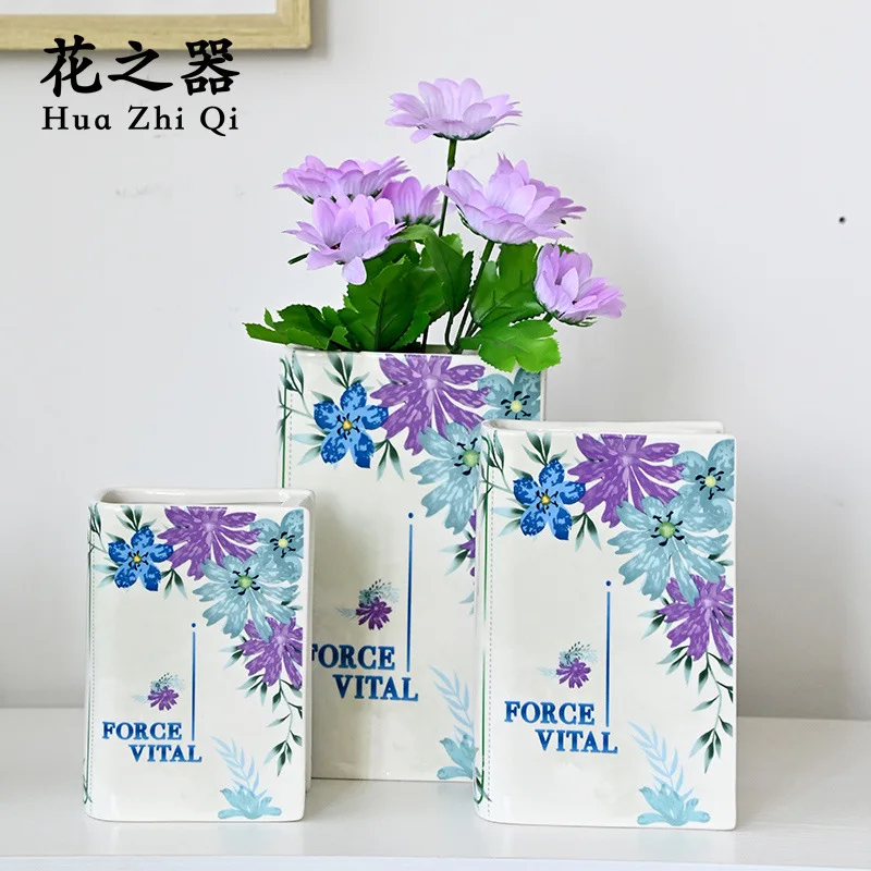 Purple Flower Ceramic Book Vase Ins Creative Advanced Home Art Decorative Ornaments Dried Flower Flower Flower Arrange
Purple Flower Ceramic Book Vase Ins Creative Advanced Home Art Decorative Ornaments Dried Flower Flower Flower Arrange