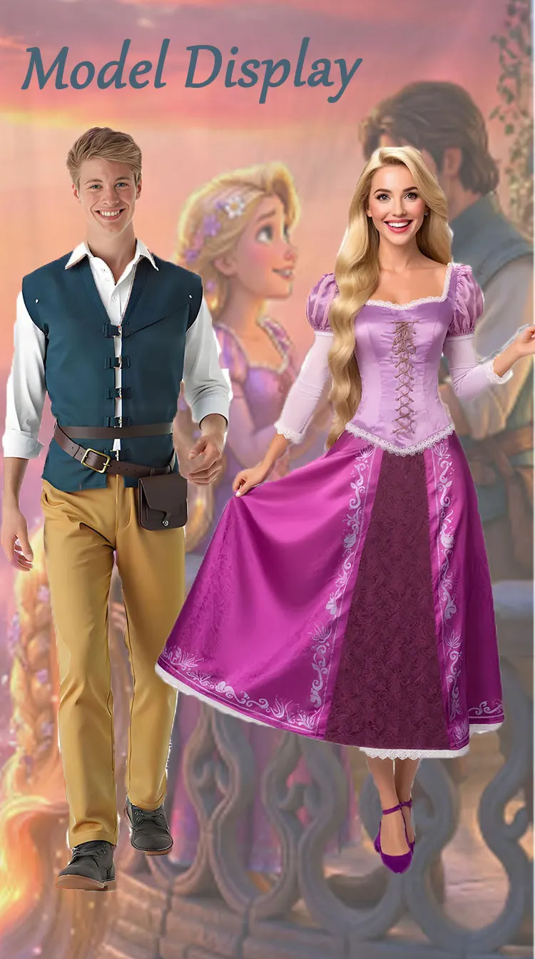 Tangled Couple Cosplay Costume Rapunzel Long Gown Flynn Rider Prince Outfit Full Set Halloween Stage Performance Wear
Tangled Couple Cosplay Costume Rapunzel Long Gown Flynn Rider Prince Outfit Full Set Halloween Stage Performance Wear
