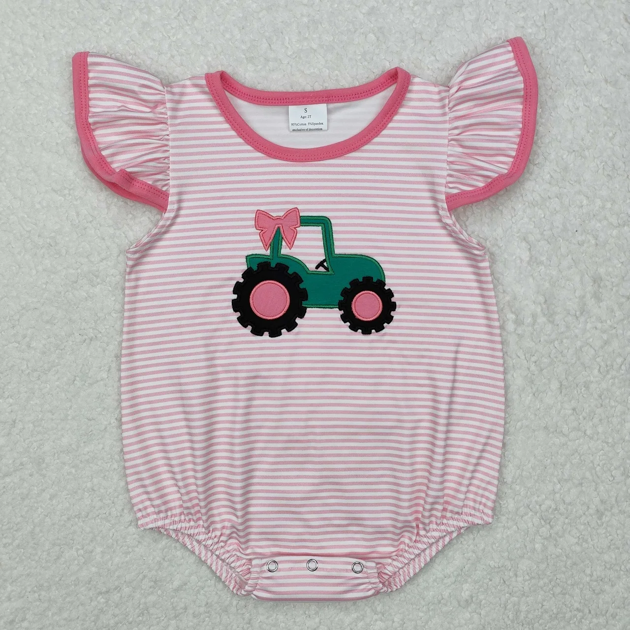 Wholesale Children Newborn Coverall Bodysuit Kids Embroidery Bow Tractor Bubble Stripes Short Sleeves Toddler Baby Girl Romper
Wholesale Children Newborn Coverall Bodysuit Kids Embroidery Bow Tractor Bubble Stripes Short Sleeves Toddler Baby Girl Romper