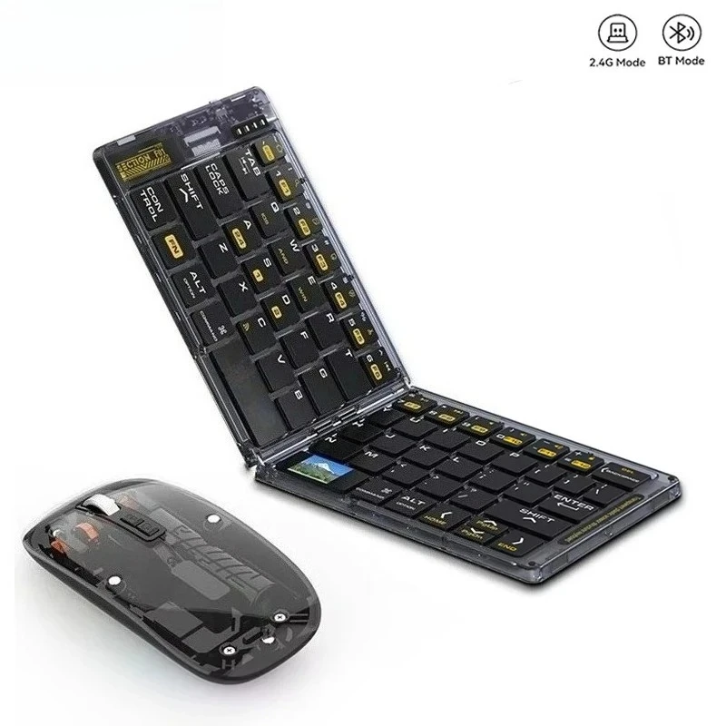 Transparent Foldable Wireless Keyboard Bluetooth Keyboard with Mouse Folding Travel Keyboard for Smartphone Computer
Transparent Foldable Wireless Keyboard Bluetooth Keyboard with Mouse Folding Travel Keyboard for Smartphone Computer