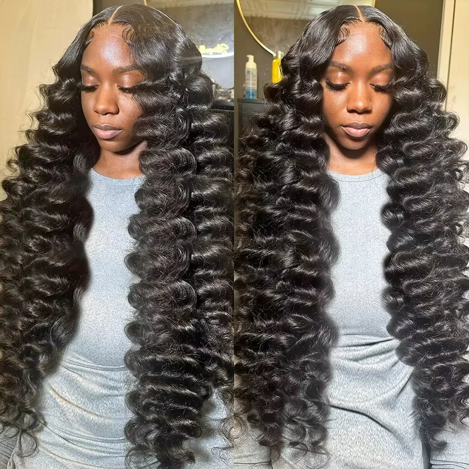 250 300 Density Loose Deep Wave Wigs 30 40 Inch 13x6 HD Frontal Wig 13x4 Lace Frontal Human Hair Wig For Women
250 300 Density Loose Deep Wave Wigs 30 40 Inch 13x6 HD Frontal Wig 13x4 Lace Frontal Human Hair Wig For Women