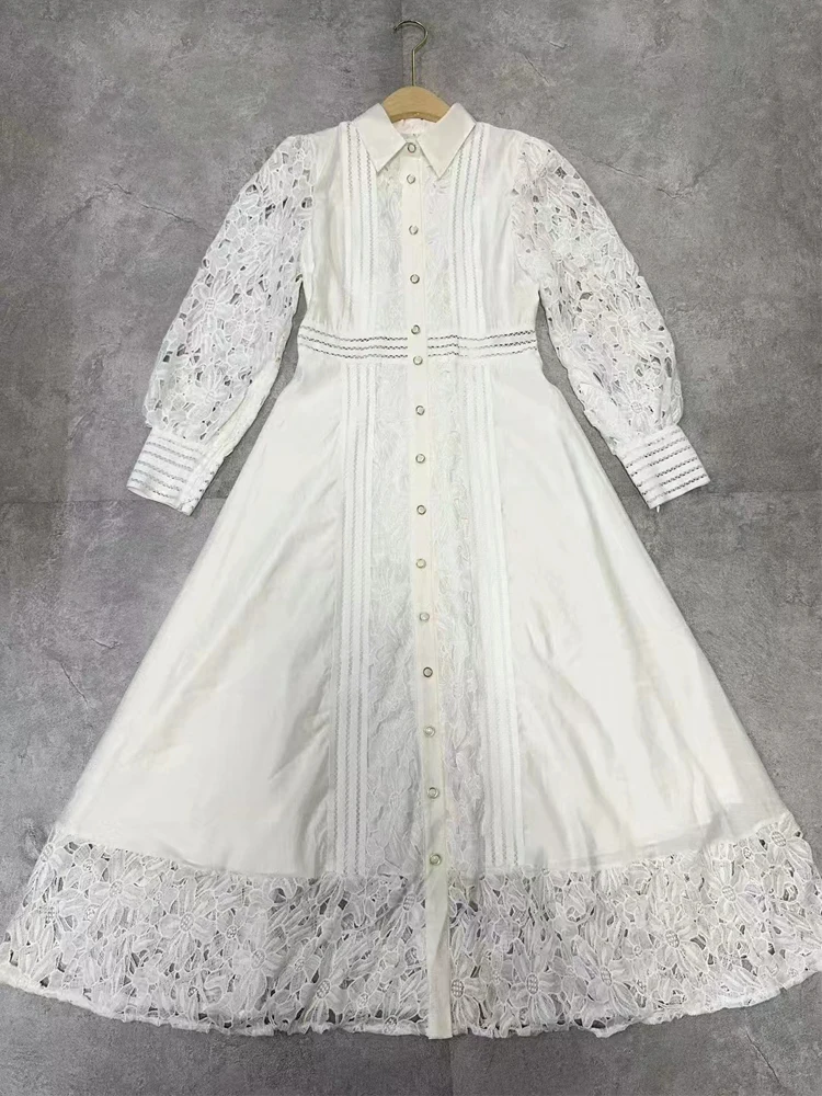 SEQINYY Elegant Midi Dress Summer Spring New Fashion Design Women Runway High Street Vintage Flower Hollow Out Lace Holiday
SEQINYY Elegant Midi Dress Summer Spring New Fashion Design Women Runway High Street Vintage Flower Hollow Out Lace Holiday