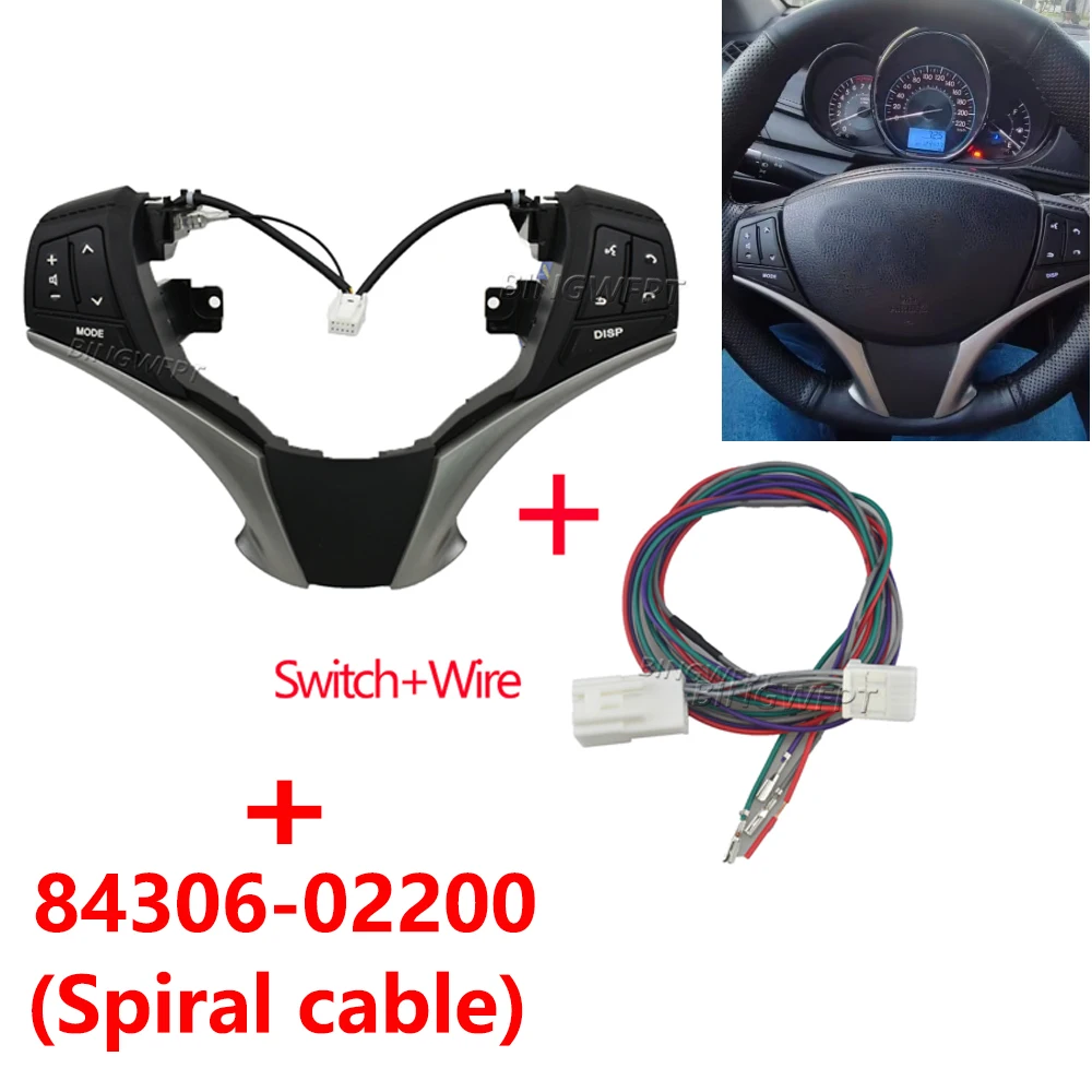 Car Steering Wheel Button For Toyota VIOS Yaris 2014-2020 Combination Kit Telephone Volume Multimedia Control Switch With Cable
Car Steering Wheel Button For Toyota VIOS Yaris 2014-2020 Combination Kit Telephone Volume Multimedia Control Switch With Cable