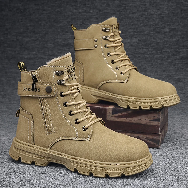 Мужская хлопковая обувь на осень и зиму с плюшевой утепленной обувью для занятий спортом на открытом воздухе, рабочие ботинки с высоким вырезом на толстой подошве
Мужская хлопковая обувь на осень и зиму с плюшевой утепленной обувью для занятий спортом на открытом воздухе, рабочие ботинки с высоким вырезом на толстой подошве
