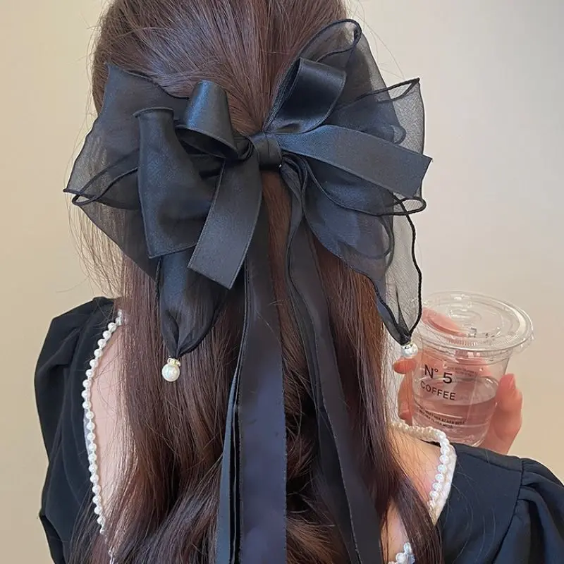 Chic Hair Clip with Big Bow and Ribbon Korean Style Hair Pin with Oversized Bow Women's Hair Accessory for Party and Wedding
Chic Hair Clip with Big Bow and Ribbon Korean Style Hair Pin with Oversized Bow Women's Hair Accessory for Party and Wedding