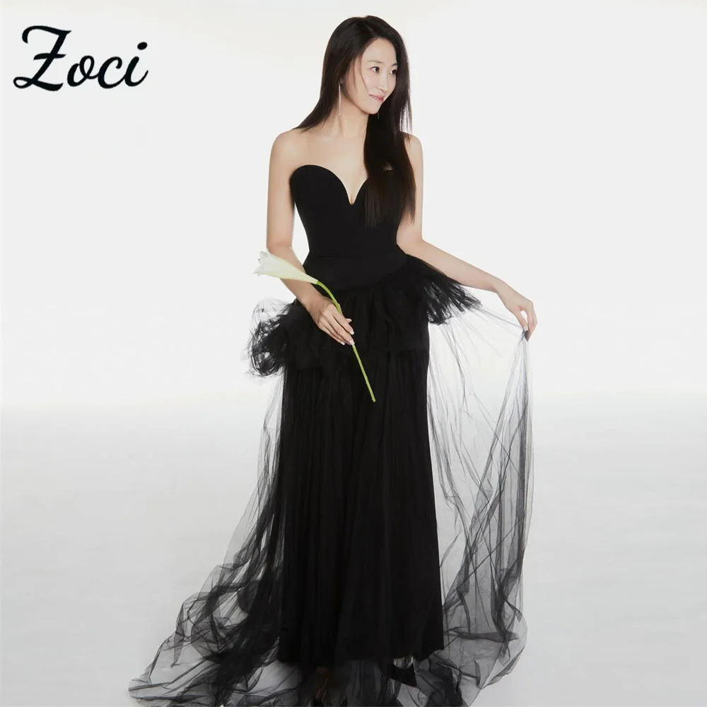 Zoci Sexy Black Korea A Line Wedding Dresses Photos Shoot Sweetheart Tiered Tulle Dress Customized Corset Formal Party Gown
Zoci Sexy Black Korea A Line Wedding Dresses Photos Shoot Sweetheart Tiered Tulle Dress Customized Corset Formal Party Gown