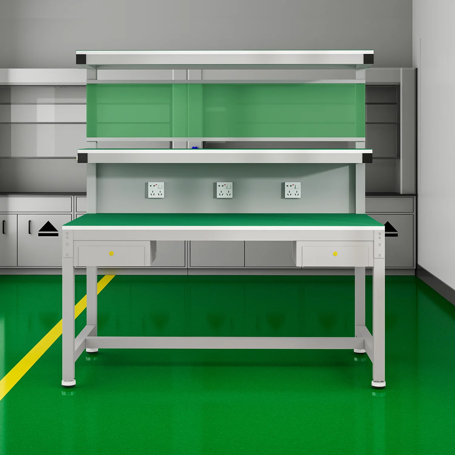 Factory direct sales anti-static workbench Maintenance bench Operator with drawers and lights Anti-static workbench
Factory direct sales anti-static workbench Maintenance bench Operator with drawers and lights Anti-static workbench