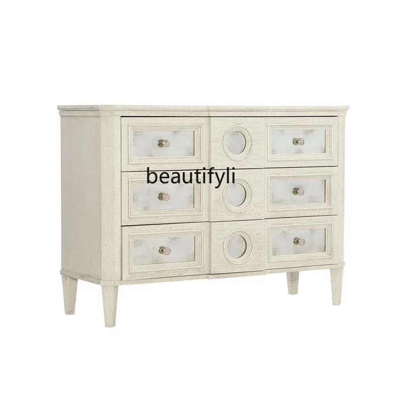 American light luxury porch cabinet neoclassical old mirror glass veneer decorative locker
American light luxury porch cabinet neoclassical old mirror glass veneer decorative locker