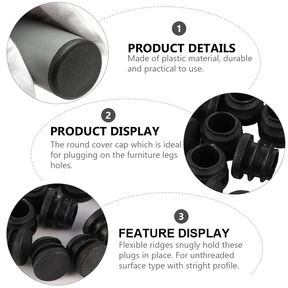 100pcs Round Plugs Plastic Tube Bung Furniture Leg Insert Plugs Wear-Resistant Black Flexible Ridges Easy Install
100pcs Round Plugs Plastic Tube Bung Furniture Leg Insert Plugs Wear-Resistant Black Flexible Ridges Easy Install