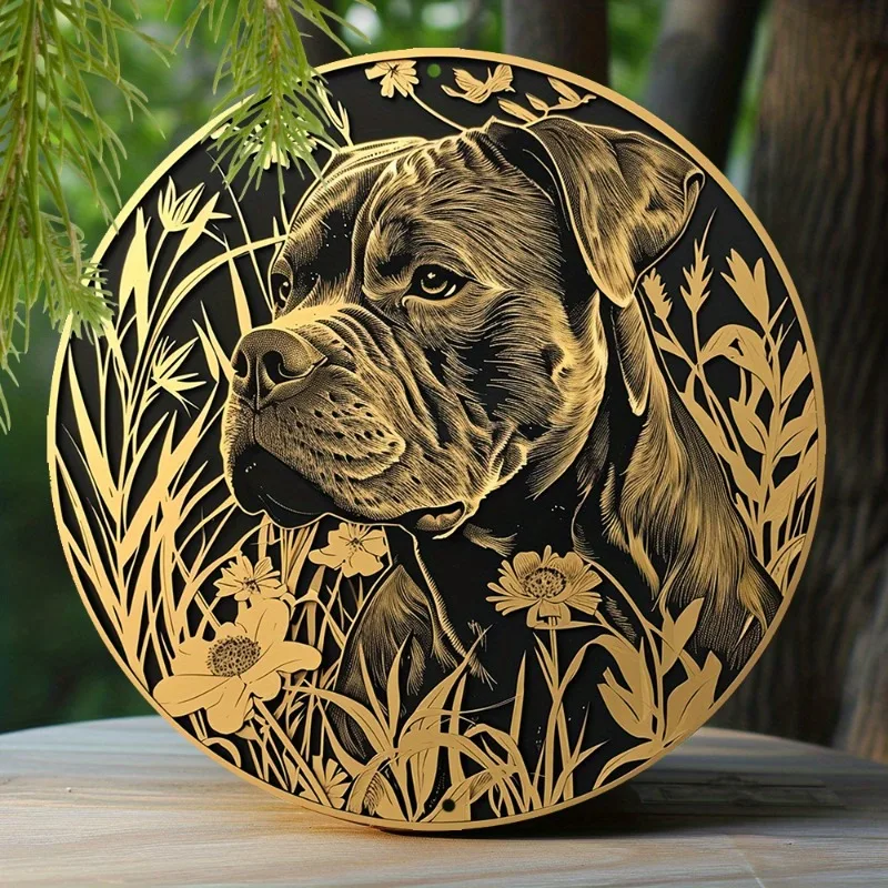 8x8" Spring-Themed Aluminum Sign with Faux Foil Stamping, American Staffordshire Terrier Art, Round Wreath Decor for Living Room
8x8" Spring-Themed Aluminum Sign with Faux Foil Stamping, American Staffordshire Terrier Art, Round Wreath Decor for Living Room