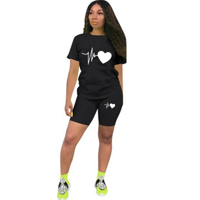 Women Short Sleeve T-shirt and Shorts 2 Piece Sets Summer Printed Tracksuit Casual Homewear Fashion Fit Slim Female Suit S-3XL
Women Short Sleeve T-shirt and Shorts 2 Piece Sets Summer Printed Tracksuit Casual Homewear Fashion Fit Slim Female Suit S-3XL