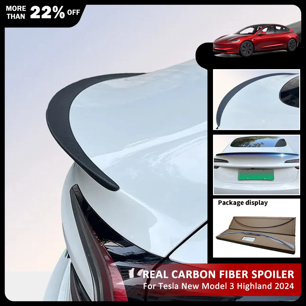 Real Carbon Fiber Spoiler Wing For Tesla Model 3 Highland 2024 Original High-performance Exterior For Model3 Car Accessories
Real Carbon Fiber Spoiler Wing For Tesla Model 3 Highland 2024 Original High-performance Exterior For Model3 Car Accessories