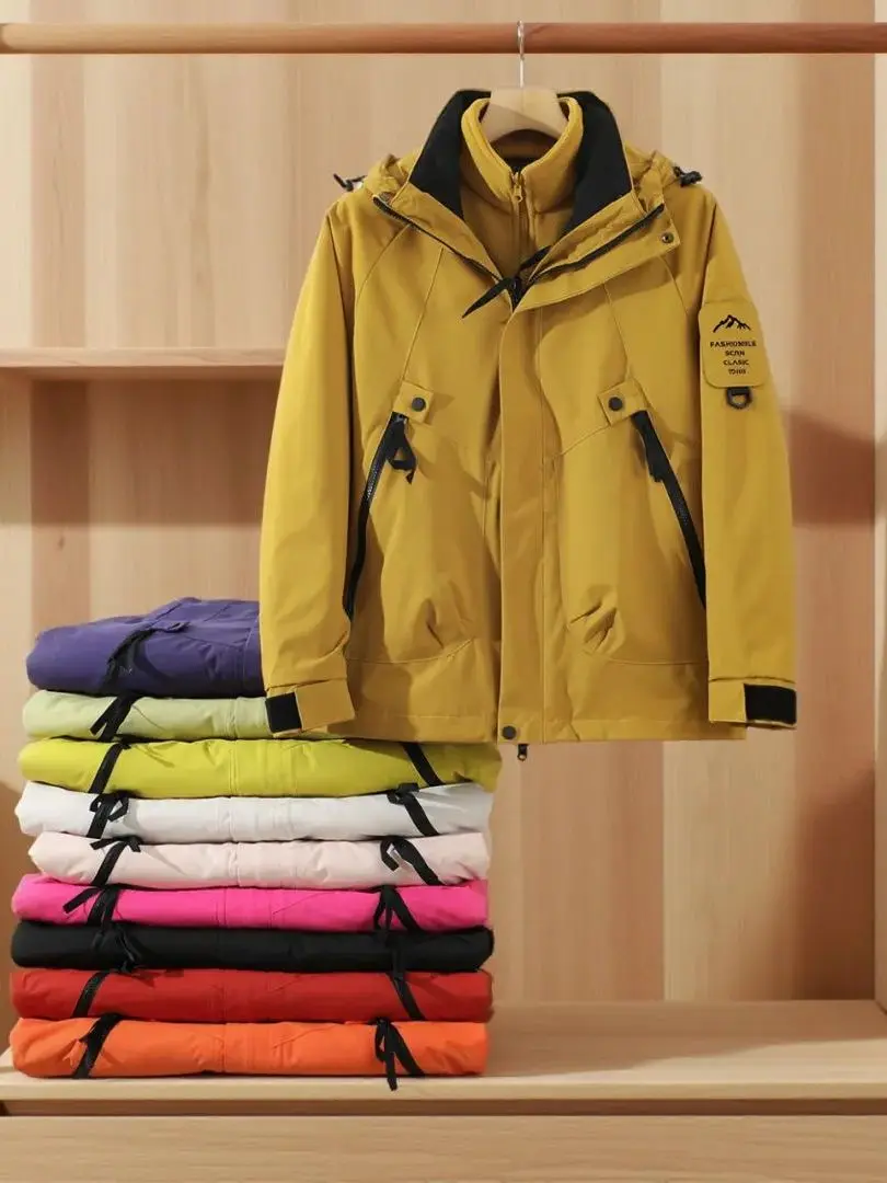 Outdoor Tee-in-One Fce Lined Hooded Jaet Men's Women's Stand Fit Long Sve Functional Sle Spring Autumn Jaet
Outdoor Tee-in-One Fce Lined Hooded Jaet Men's Women's Stand Fit Long Sve Functional Sle Spring Autumn Jaet