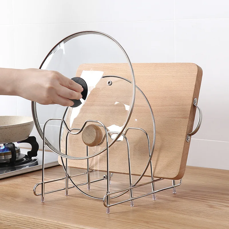 Stainless Steel Kitchen Organizer Pot Lid Rack Multifunction Chopping Board Storage Rack Pan Cover Stand Kitchen Accessories
Stainless Steel Kitchen Organizer Pot Lid Rack Multifunction Chopping Board Storage Rack Pan Cover Stand Kitchen Accessories