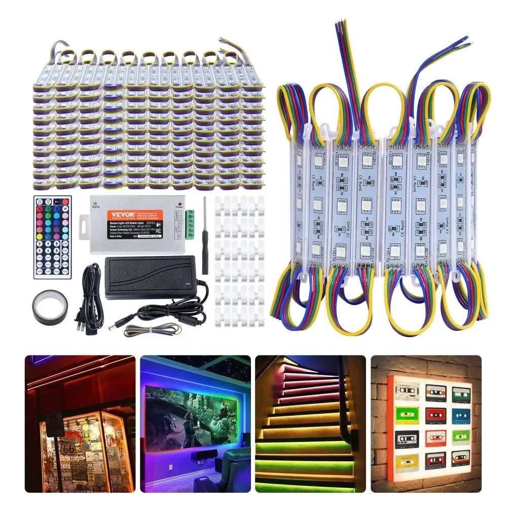 200PCS Storefront Lights, 103 ft, Module Lights, 5050 SMD 3 RGB Color Changing Window Lights with Remote Control
200PCS Storefront Lights, 103 ft, Module Lights, 5050 SMD 3 RGB Color Changing Window Lights with Remote Control