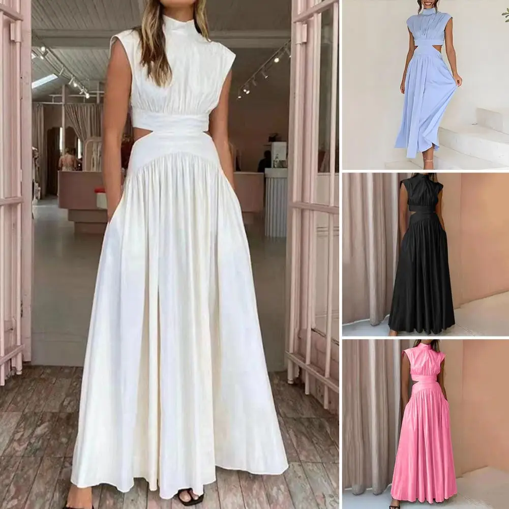 Women Polyester Dress Elegant Mock Neck Maxi Dress for Women A-line Pleated Cocktail Party Dress Fashion Vacation Outfit
Women Polyester Dress Elegant Mock Neck Maxi Dress for Women A-line Pleated Cocktail Party Dress Fashion Vacation Outfit