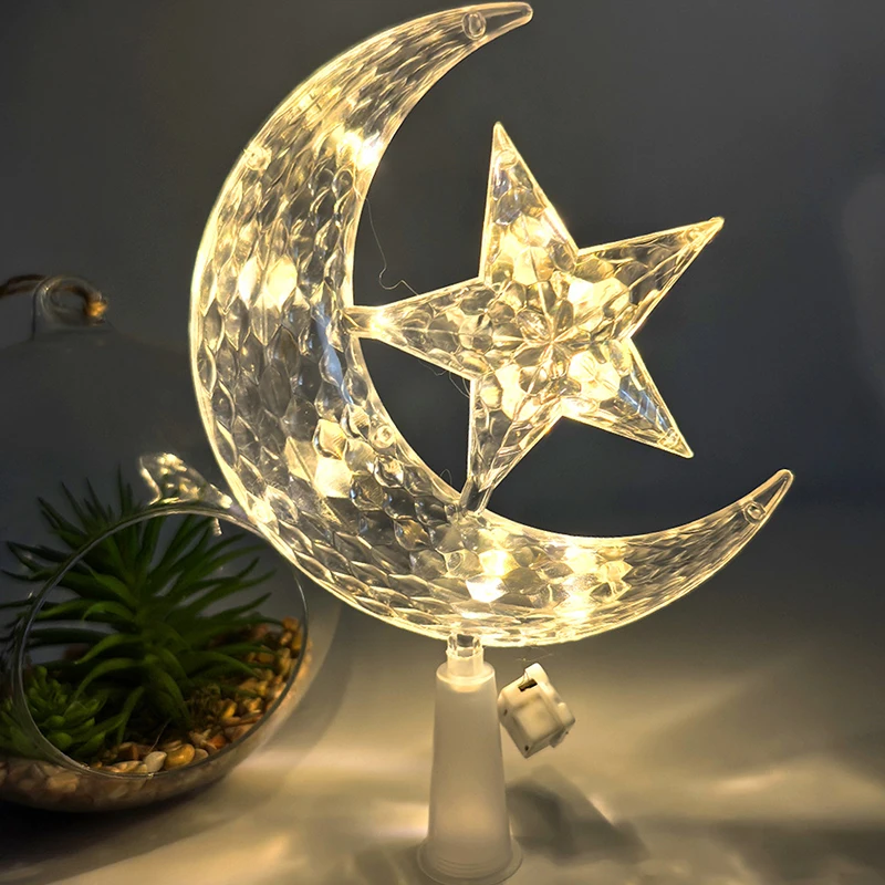 LED Moon Star Christmas Tree Topper Light Decorative Moon Star Lamp For Eid Mubarak Muslim Ornament Ramadan Decoration
LED Moon Star Christmas Tree Topper Light Decorative Moon Star Lamp For Eid Mubarak Muslim Ornament Ramadan Decoration