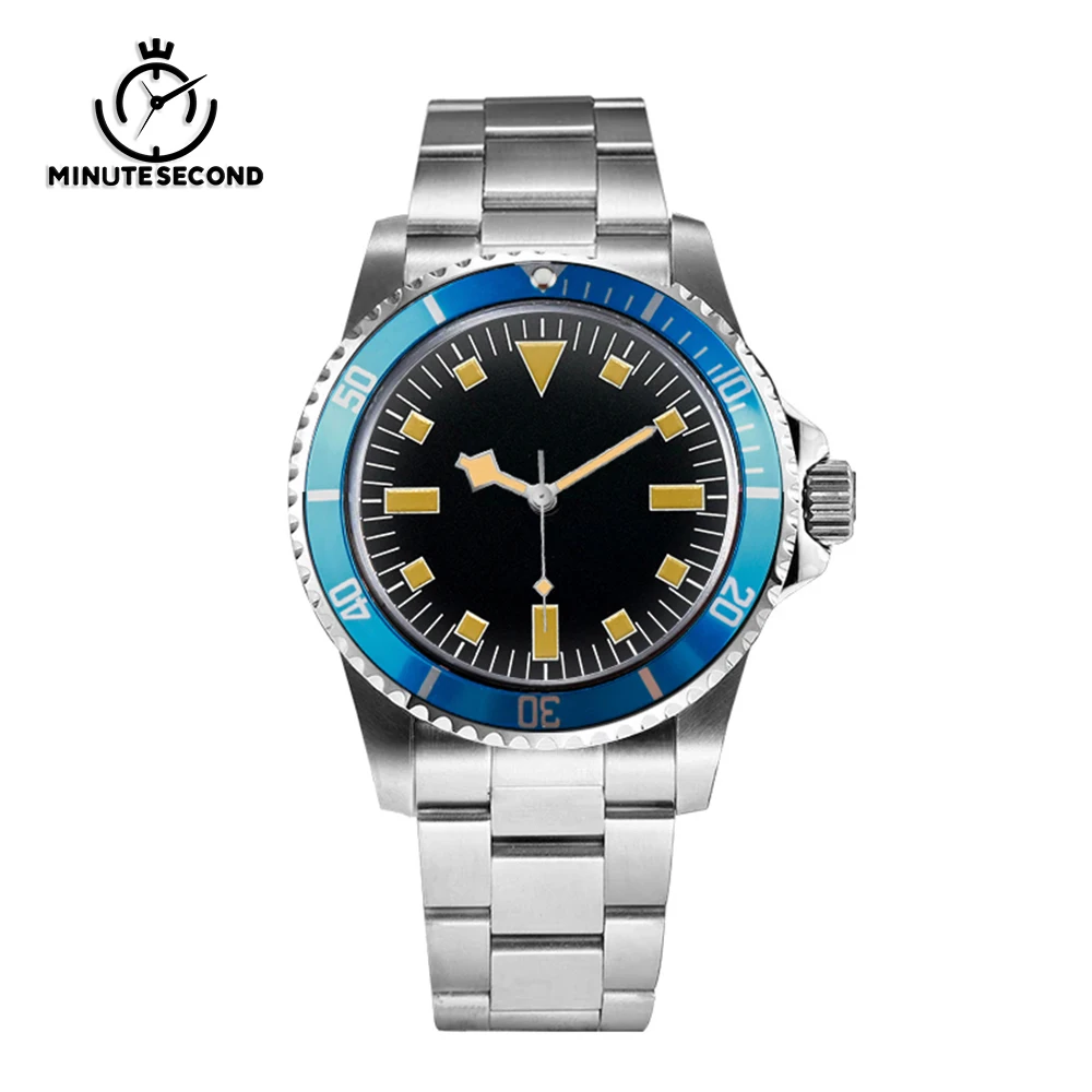 MINUTESECOND NH35 Watch 1960s Vintage Watch NH35 Automatic Movement Waterproof Acrylic Glass Stainless Steel Strap Blue bezel
MINUTESECOND NH35 Watch 1960s Vintage Watch NH35 Automatic Movement Waterproof Acrylic Glass Stainless Steel Strap Blue bezel