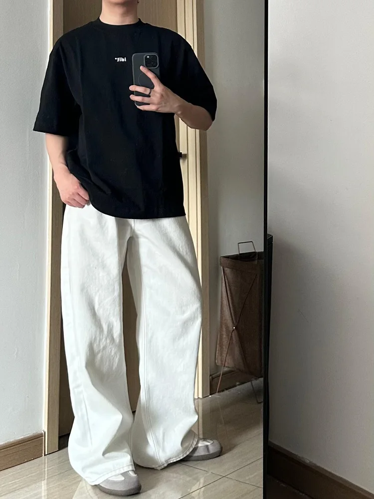 Washed White Denim Jeans Men's Straight Leg Loose Wide Leg Casual Versatile Long Pants American Vibe Retro Simple Style
Washed White Denim Jeans Men's Straight Leg Loose Wide Leg Casual Versatile Long Pants American Vibe Retro Simple Style