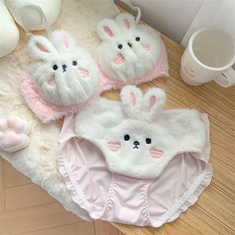 Japanese Lolita plush rabbit cute bra underwear warm woman
Japanese Lolita plush rabbit cute bra underwear warm woman
