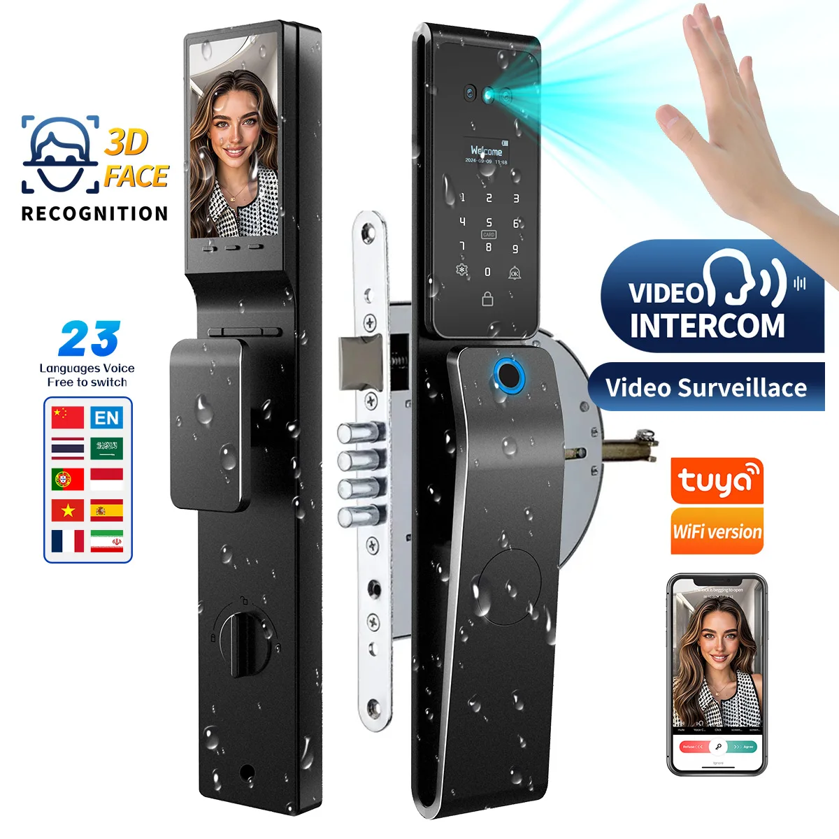 Waterproof Tuya App Smart Lock Real Time Video Call Digital Lock 3D Face Recognition Smart Biometric Fingerprint Digital Lock
Waterproof Tuya App Smart Lock Real Time Video Call Digital Lock 3D Face Recognition Smart Biometric Fingerprint Digital Lock
