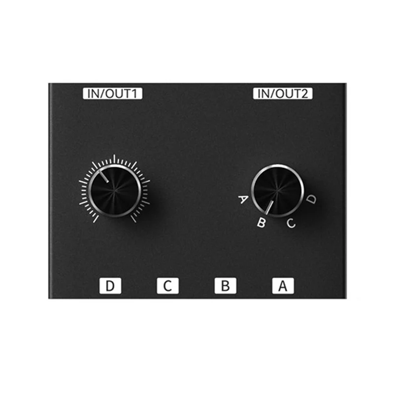 ABSQ-Bi-Directional 3.5Mm Audio Switcher 4 In 2 Out Audio Switch Box 6-Way Audio Splitter Box With Rotary Volume Knob
ABSQ-Bi-Directional 3.5Mm Audio Switcher 4 In 2 Out Audio Switch Box 6-Way Audio Splitter Box With Rotary Volume Knob