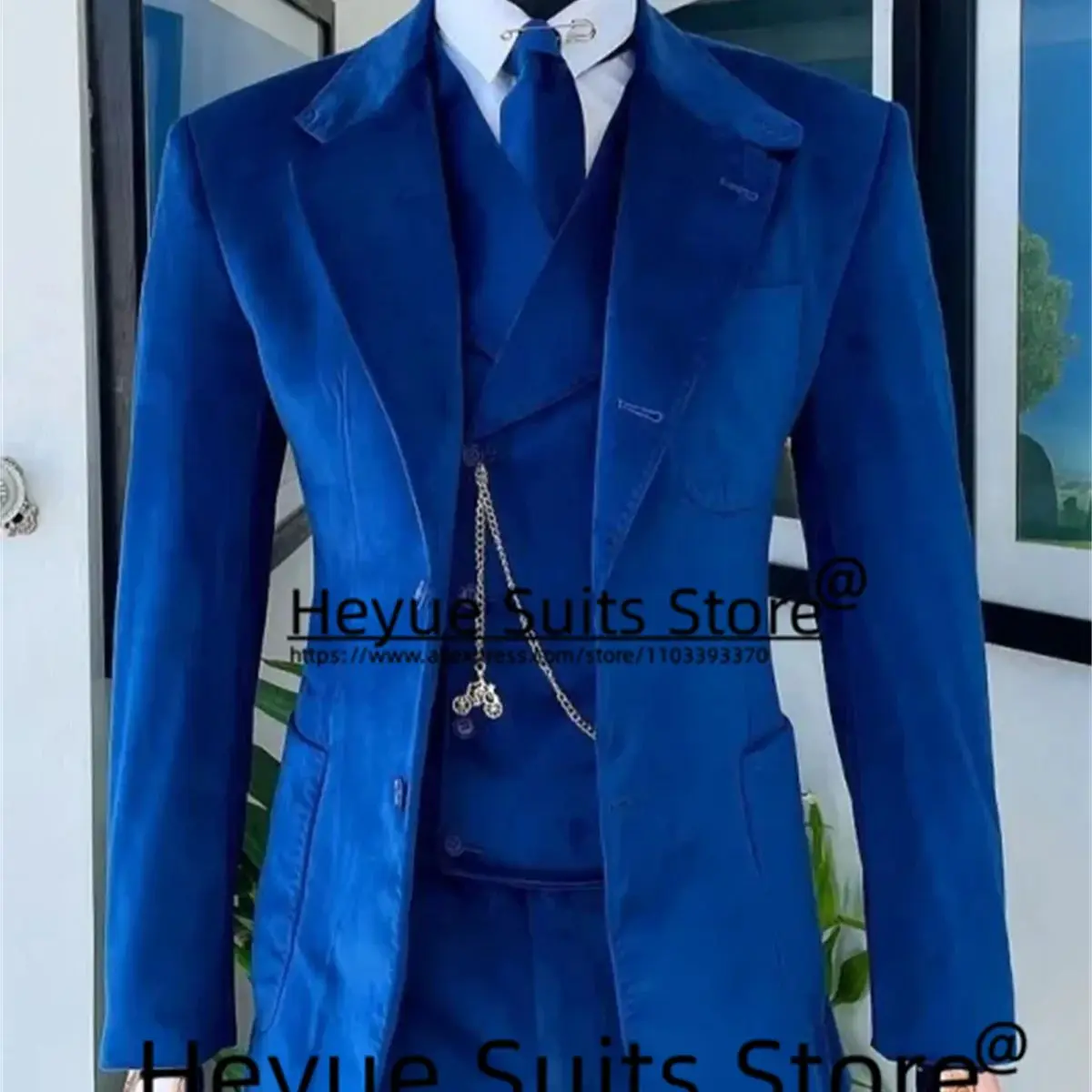 Royal Blue Corduroy Business Men Suits Custome Slim Fit Notched Lapel Groom Tuxedos 3 Pcs Sets Elegant Male Blazer Costume Homme
Royal Blue Corduroy Business Men Suits Custome Slim Fit Notched Lapel Groom Tuxedos 3 Pcs Sets Elegant Male Blazer Costume Homme