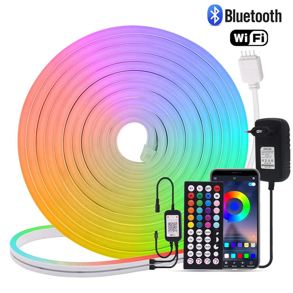 Светодиодная лента SMD3535 для подсветки сада, неоновая лампа RGB с Wi-Fi управлением, трубка для улицы, 12 В, 96 светодиодов/м, Alexa Google Home
Светодиодная лента SMD3535 для подсветки сада, неоновая лампа RGB с Wi-Fi управлением, трубка для улицы, 12 В, 96 светодиодов/м, Alexa Google Home