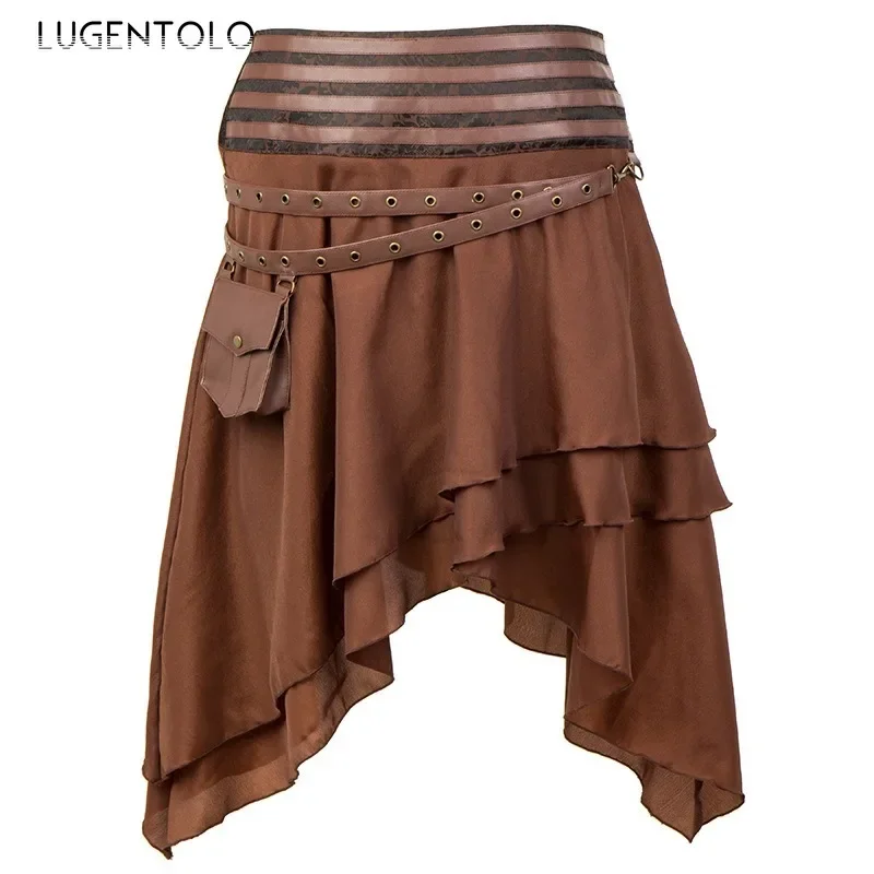 Punk Rock Skirt Women Party Hip-hop Performance Solid New Halloween Female Men Rivet Large Size Street Dance Irregular Skirts
Punk Rock Skirt Women Party Hip-hop Performance Solid New Halloween Female Men Rivet Large Size Street Dance Irregular Skirts