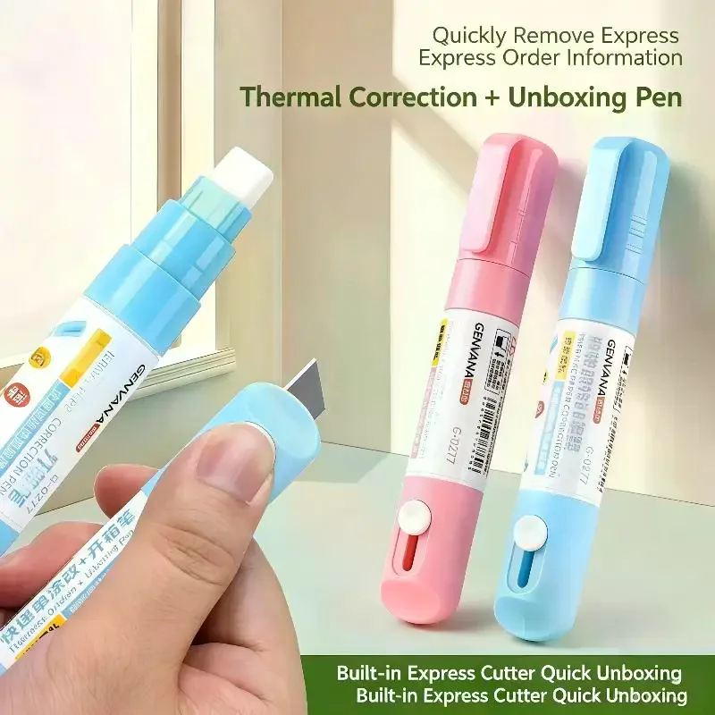 Thermal Label Correction Marker With Mini Box Cutter Cute, Thermal Paper Eraser, Privacy Information Coverage Fluid Liquid
Thermal Label Correction Marker With Mini Box Cutter Cute, Thermal Paper Eraser, Privacy Information Coverage Fluid Liquid