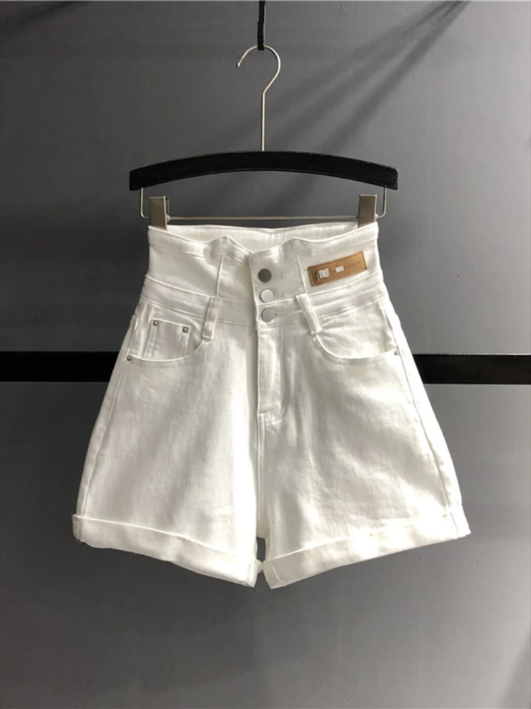 White High Waisted Elastic Rolled Denim Shorts Women Fashionable Versatile Slim Fit A-line Wide Leg Pants 2025 Summer New Shorts
White High Waisted Elastic Rolled Denim Shorts Women Fashionable Versatile Slim Fit A-line Wide Leg Pants 2025 Summer New Shorts