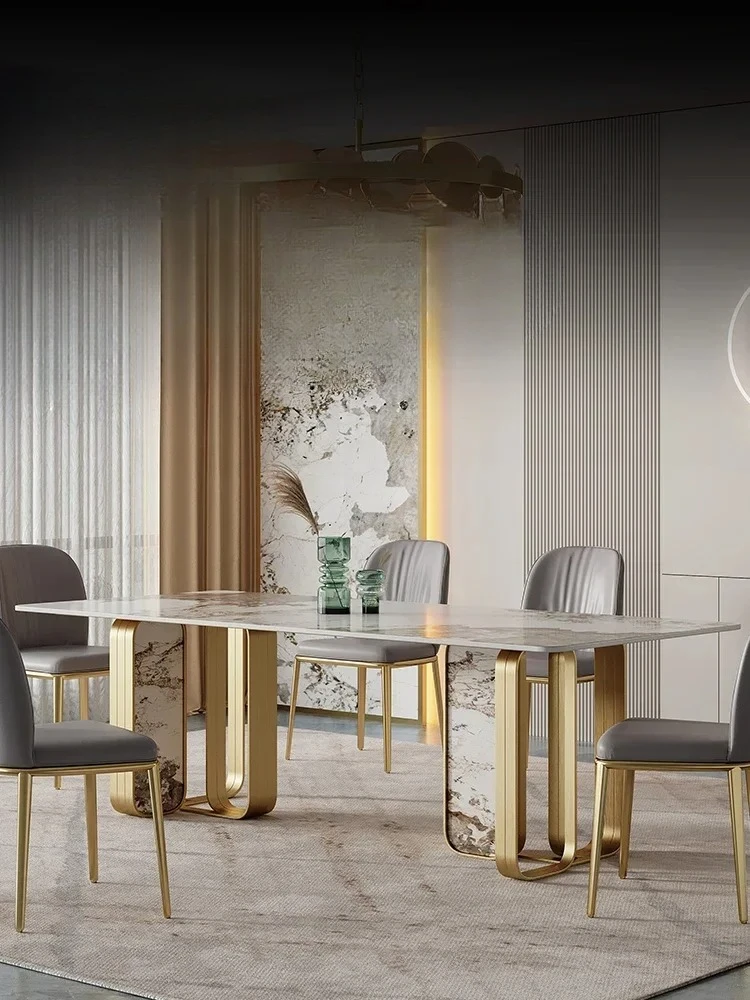 Italian Light Luxury Stone Plate Dining Tables and Chairs Set Simple Modern Dining Table Rectangular Designer Dining Table
Italian Light Luxury Stone Plate Dining Tables and Chairs Set Simple Modern Dining Table Rectangular Designer Dining Table
