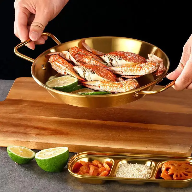 20-34cm Spanish Paella Cooking Pot Double Handle Tableware Snack Plate Kitchen Tool Food Tray Stainless Steel Seafood Frying Pan
20-34cm Spanish Paella Cooking Pot Double Handle Tableware Snack Plate Kitchen Tool Food Tray Stainless Steel Seafood Frying Pan