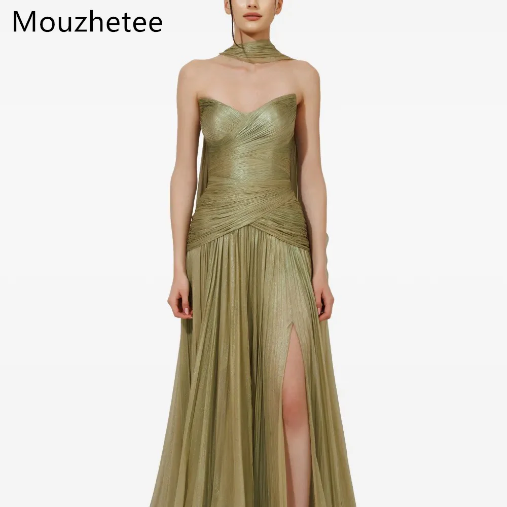 Mouzhetee Simple A-Line Strapless Pleat Evening Dresses Formal Party Gowns for Women Simple Side Split Prom Gown Customized 2026
Mouzhetee Simple A-Line Strapless Pleat Evening Dresses Formal Party Gowns for Women Simple Side Split Prom Gown Customized 2026