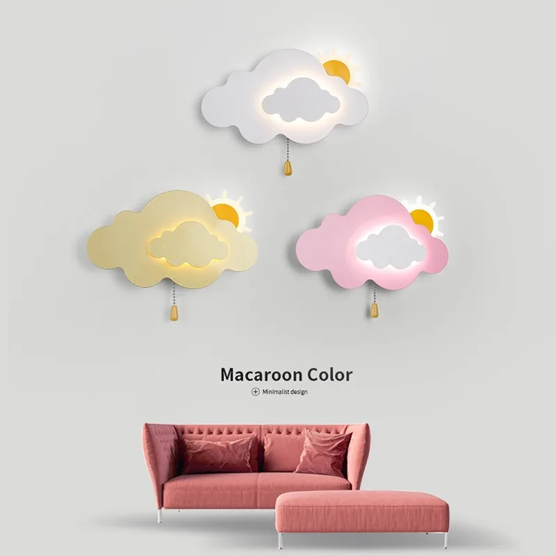 Children's Bedroom Wall Lamps Sun Cloud Modern Minimalist Artistic Decor Bedsides Homestay Coffee Shop LED Wall Sconces Fixtures
Children's Bedroom Wall Lamps Sun Cloud Modern Minimalist Artistic Decor Bedsides Homestay Coffee Shop LED Wall Sconces Fixtures