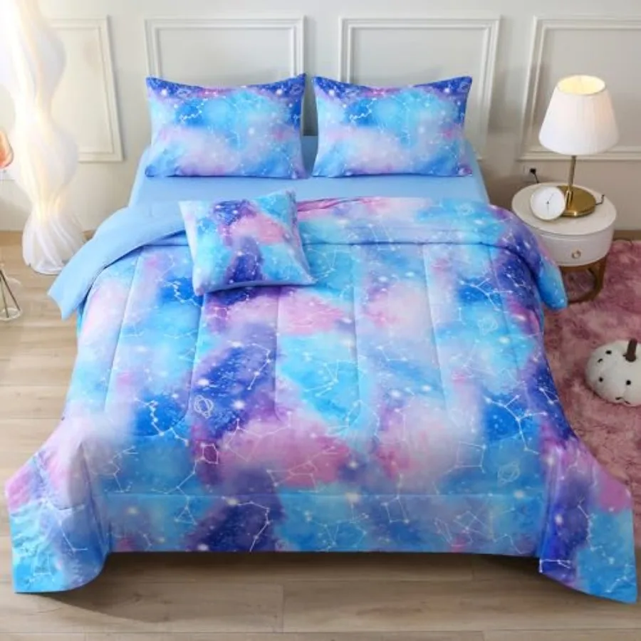 Twin Gradient Galaxy Comforter Set for Girls6 Pcs Bed in A Bag 3D Colorful Tie Dye Print Ombre Bedding Set with Sheets
Twin Gradient Galaxy Comforter Set for Girls6 Pcs Bed in A Bag 3D Colorful Tie Dye Print Ombre Bedding Set with Sheets