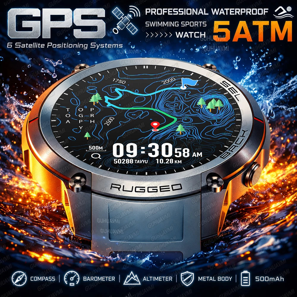 New Outdoor Military Offline Map GPS Smart Watch 1.43" AMOLED Screen Built in GPS Compass 5ATM Waterproof Swim Sports Men Watchs
New Outdoor Military Offline Map GPS Smart Watch 1.43" AMOLED Screen Built in GPS Compass 5ATM Waterproof Swim Sports Men Watchs