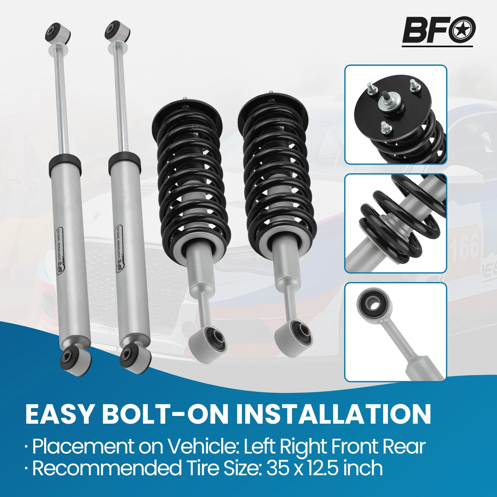 2.5" Lift Kit w/ Struts & Shocks For Ford F-150 4WD 2004 2005 2006 2007 2008
2.5" Lift Kit w/ Struts & Shocks For Ford F-150 4WD 2004 2005 2006 2007 2008